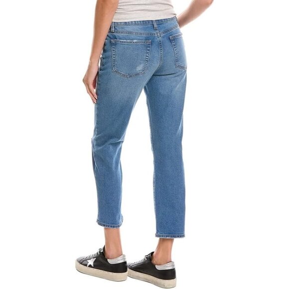 Joe's Jeans Mid-Rise Distressed Tomboy Slim Jeans Pockets Blue Women Size 25 NWT - Picture 2 of 12